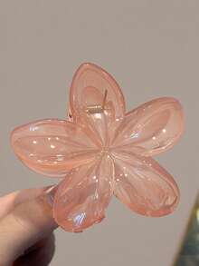 4个/1个8厘米/3.15英寸芙蓉花塑料发夹，玳瑁色，绿色、棕色、粉色，轻巧，适合日常、休闲、派对、海滩、马尾辫、发髻、洗脸、化妆等场合，优雅爪夹，冬季发饰，时尚发夹，夏季度假必备 - 彩色 - 查看 11