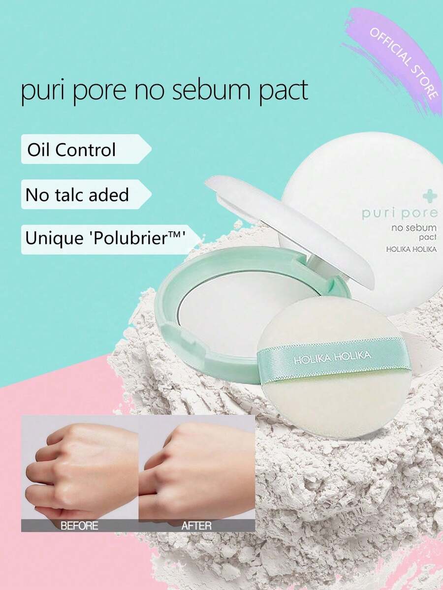 HOLIKA HOLIKA 净颜控油粉饼，经皮肤科医生测试，蕴含植物萃取精华和天然矿物粉，不含滑石粉，有效控油，令肌肤柔软透亮，打造哑光健康妆容，保护肌肤免受有害外部环境侵害。韩国化妆品，韩国彩妆 - 8g / 0.28oz - 查看 1