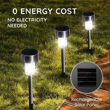 10pcs Solar Powered LED Pathway Lights, Warm White LED Ground Lights For Halloween, Christmas, Holiday Decoration And Ambiance Lighting, Suitable For Garden, Lawn, Yard, Driveway Lighting - Multicolor - View 6