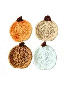 Autumn And Winter Coasters, Insulation Pads, Tea Cup Insulation Pads, Beverage Mats, Table Mats, Coffee Accessories, Thanksgiving Pumpkin Coasters Home Decoration, Hand-Woven Pumpkin Beverage Coasters, Suitable For Autumn Harvest, Thanksgiving Kitchen Table Decoration, Party Gifts