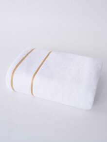 1条/2条装现代简约时尚线条图案毛巾/浴巾，不掉毛，吸水性强，超级柔软，经久耐用，浴室用品，送给伴侣的最佳礼物。毛巾尺寸：40*75厘米，浴巾尺寸：70*140厘米 - 白色 - 查看 11