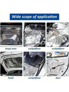 1 Roll Automotive Heat Insulation Soundproofing Mat, Insulation Pad And Soundproof Mat, Car Cover Decorative Rooftop Door Automotive Insulation Soundproof, Suitable For Car Hood Engine, Rooftop, Door And Trunk - Aluminum Foil Surface, Engine Hood Closed Cell Foam Accessories, Car Hood Insulation Pad, Car Sound Absorbing Pad Heat Insulation Pad, Car Hood Engine Rooftop Door Heat Insulation Pad, Car Audio Mat, Closed Cell Foam Accessories