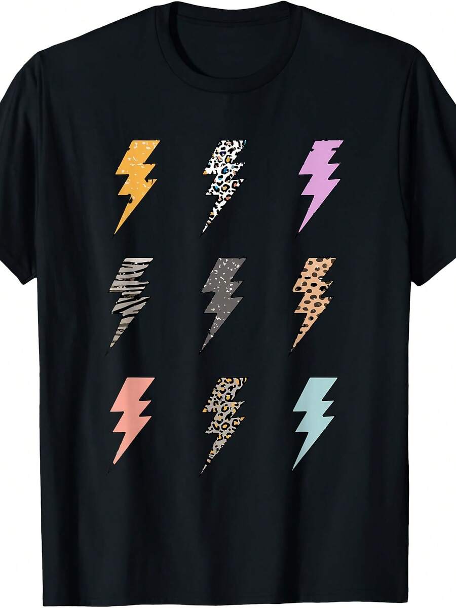 Lightning Bolt Leopard Zebra Cheetah Shirt, Lightning Bolt T-Shirt - Style 13 - View 1
