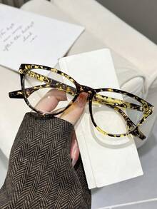 1 Pair Women's Cat Eye Eyeglasses Frame, Cute Decorative Clear Lens Glasses - Multicolor - View 7
