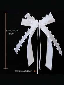 1 Piece/Multiple Pieces Personalized White Wedding Car Bow, Wedding Bow, Champagne Glass Ribbon, Personalized Satin Ribbon Name Tag, Wedding Car Decoration, Wedding Bow, White Heart-Shaped Wedding Car Bow, Wedding Car Bow Door