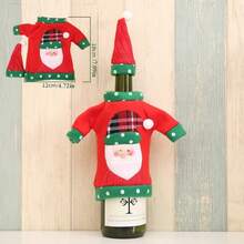 1-6 pièces Manchons de bouteille de Noël avec motifs de Père Noël/Bonhomme de neige/Renne. Manchons de bouteille de Noël brodés de dessins animés. Décorations de table pour les fêtes, décorations de Noël, décorations de chambre d'hiver, décorations de Noël pour la maison, cadeaux de Noël, décorations de Noël