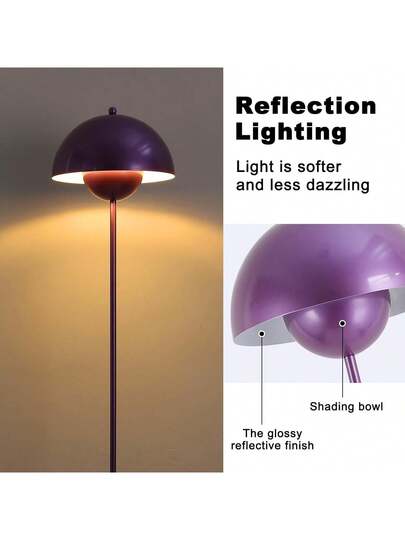 Alpinaluz Nordic Vloer Lamp Paars Inspiration "Flowerpot" Parabolic Base E27 Socket Living Room Dining Bedroom view 3