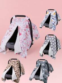 1pcsCar Seat Canopy For Babies, Peekaboo Opening Minky Car Seat Cover For Baby Mom Nursing Breastfeeding Covers, Minky Blanket For Infant Toddler - Nhiều màu - Xem 1