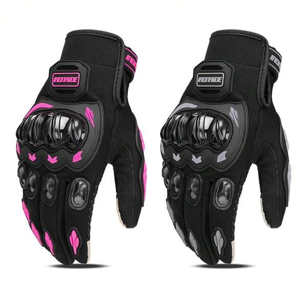 1 Coppia di Guanti da Moto per Donna, Guanti da Motociclismo a Dita Intere, Guanti da Ciclismo, Attrezzatura da Corsa, Guanti Sportivi Protettivi Touch Screen, Traspiranti, Accessori per Motociclismo e Motocross, Accessori per Ciclismo, Articoli Essenziali per la Guida, Regali per Motociclisti Uomo e Donna