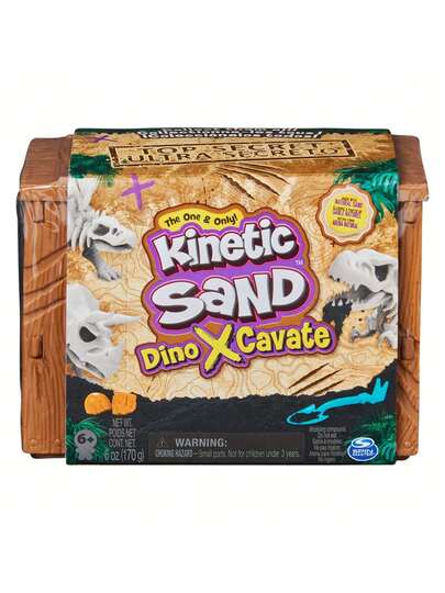 Spin Master Nisip Kinetic, Dino XCavate, Fabricat din Nisip Natural, Joacă cu Nisip Senzorial și Jucărie pentru Copii de la 6 Ani
