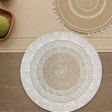 4pcs/6pcs/8pcs/10pcs Bohemian Style Woven Cotton Crochet Placemats With Tassels, Suitable For Placing Cutlery, Plates, Glasses Or Other Tabletop Items, Providing Protection For Your Dining Table. Suitable For Birthdays, Weddings, Parties, Easter, Thanksgiving, Christmas, New Year, Housewarming, Graduations And Other Occasions. - Multicolor - View 9