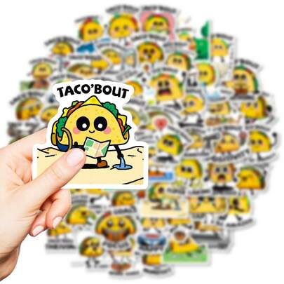 56 张美味塔可食物文字系列贴纸，适用于剪贴簿、日记本、笔记本电脑、水瓶、汽车等。基于信仰的设计，带有积极的信息，是馈赠佳品