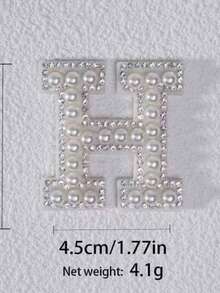 26片珍珠字母贴片，带背胶，DIY配件，水钻图案贴片，适用于帽子、珠宝、蛋糕、婚礼、情人节、浪漫水晶皇冠装饰 - 彩色 - 查看 22
