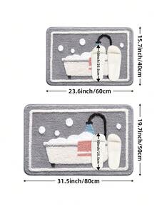 1pc Plush Bathroom Mat, Simple Elegant Ins Style Cute Cartoon Bubble Bath Fresh Area Rug, Non-Slip TPR Bottom, Soft Absorbent Comfortable, Suitable For Bathroom, Shower, Kitchen, Living Room, Dorm, Dining Room, Home Decor, Festival Decor, Thickened Fleece, Autumn/Winter, Laundry Room