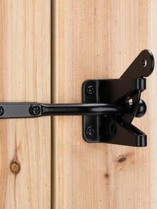 Heavy-Duty Self-Locking Gate Latch For Wood Fence Gate - Automatic Gravity Lever, 4.6in, Durable Steel Sincere, In Sleek,Automatic Gate Latch In Black (1 Pack, Black)