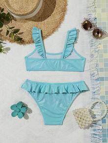 Women's Bikini Children's Bikini Girl Youth Bikini Beach, Party, Sophisticated, Pool, Cartoon, Vacation, Beach, Party, Sophisticated, Pool,LARA VIVA - 薄荷藍 - 查看 2