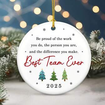 Best Team 2024 Christmas Ornaments - Decoration Gifts For Colleagues, Team And Boss - Christmas Tree Hanging Ornaments - Employee & Co-Worker Thank You Presents - Christmas Decorative Hanging Ornaments