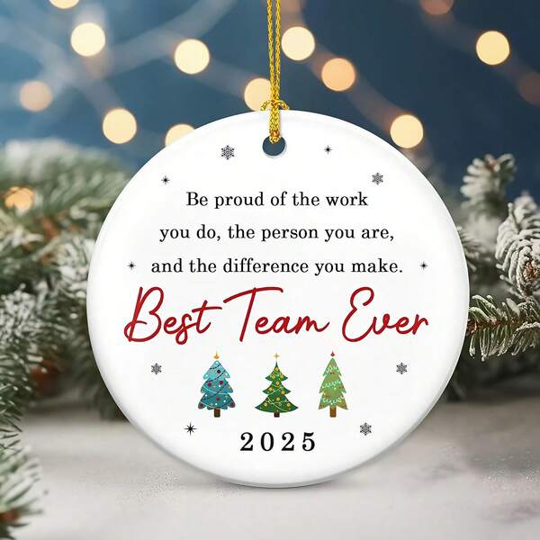 Best Team 2024 Christmas Ornaments - Decoration Gifts For Colleagues, Team And Boss - Christmas Tree Hanging Ornaments - Employee & Co-Worker Thank You Presents - Christmas Decorative Hanging Ornaments