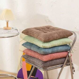 1 st tjock enfärgad 3D-präglad kudde, mjuk och fyllig textur, lämplig för hemmet, kontoret och långtidssittande, tatami/stol/kontorsstolsdyna