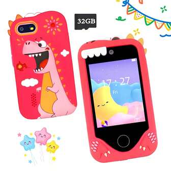 2.8 英寸儿童学习手机玩具，配备 32GB 内存卡、益智游戏和 MP3 播放器，是适合 3-12 岁男孩和女孩的完美圣诞节和生日礼物，女孩礼物、男孩礼物、派对礼物、儿童礼物、万圣节礼物、感恩节礼物