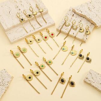 1 Pair Women's High-End Fashion Gold Earrings (French Retro Style Gold Earrings), Suitable For Daily Wear, Parties, Jewelry Festivals, Gifts For Girlfriends, Mothers, Etc.