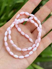 4x8mm Natural Oval Seashell Beads, Pink & White Color, Glossy Finish - Great For DIY Bracelets, Earrings And Jewelry Making Supplies