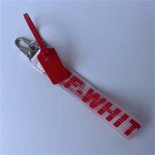 NEW White Compatible Wristband Of Keychain , Bracelet Bag Strap, Hand Chain Bag Strap - Suitable For Both Men And Women.Hand Chain Keychain Hanger In A Stylish Classic Design.Keychain Storage Box.Fashionable  Car Keychain.Hip-Hop Brand Embroidered Canvas Luggage, Backpack, Camera Strap, Denim Accessories - PVC đỏ - Xem 4
