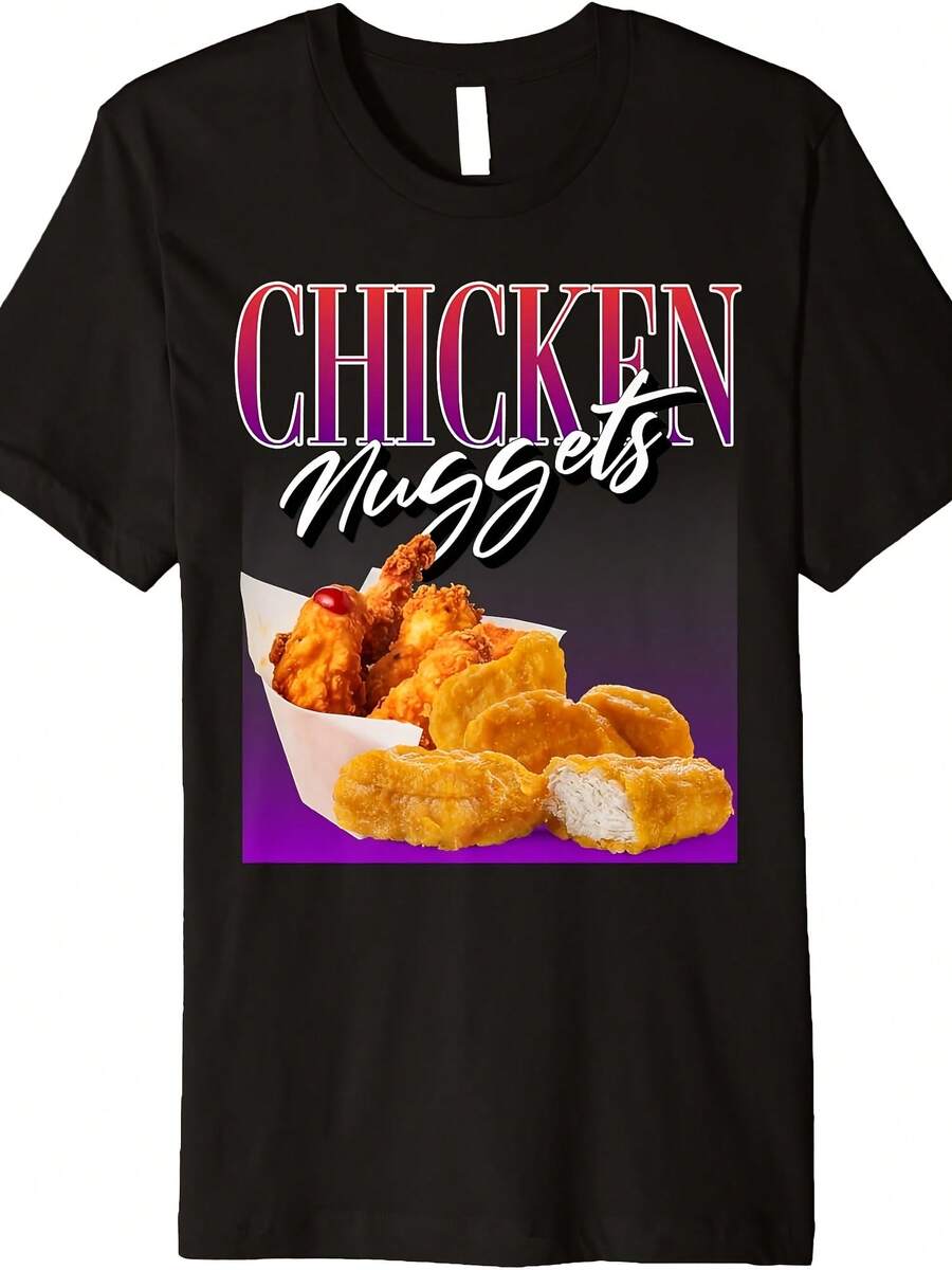 Chicken Nuggets Food 80s 90s Vintage Bootleg Rap Merch Meme Pm T-Shirt - 款式7 - 查看 1