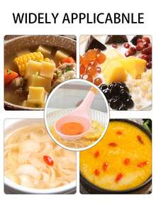 1个硅胶不粘搅拌勺，带木柄的硅胶汤勺，厨房烹饪勺，硅胶勺，耐热炒菜铲，长柄汤勺，饭勺，沙拉搅拌勺，餐勺