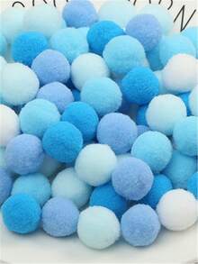 40/100 piezas Bolas de felpa de poliéster de alta elasticidad de colores, colores aleatorios DIY - Multicolor - Ver 10