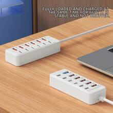 12-Port USB Fast Charging Station - 6*Type-C PD + 6*USB-A Ports, Up To 25W Per Port, Compact Design, High-Speed Charging For Laptops/Tablets/Multiple Devices, Workspace Power Hub For Tech Enthusiasts, Power Board, Usb Charger/Multi-Port Charger, Usb Charging Station, Electric Extension, Type C Fast Charger, Multiplug/Multi-Outlet Strip, Hub Usb, Laptop Accessory, Usb Adapter, Pc Accessory, Usb C Hub, Docking Station, Usb Hub/Multi-Port Hub