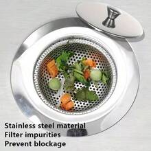 Edelstahl Küchenspüle Sieb mit Deckel - geruchlos, Ablaufschutz und feines Maschenfilter, geeignet für Gemüse, Essensreste und Bodenablauf, einfach zu reinigen