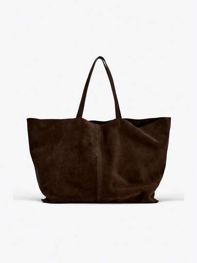 女士单肩包，大容量仿皮托特包，纯色单肩托特包，女士礼物，女士工作包，女士通勤包