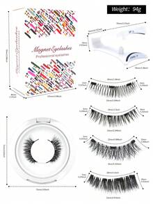 4 Pairs Magnetic False Eyelashes With White Clips, Mixed Natural & Curly Styles, Easy To Use For Everyday, Dates, Parties - Fluffy Lashes - View 1