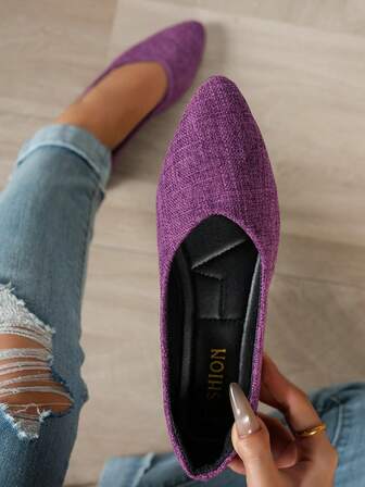 2025 New Women's Flat Shoes, Fashionable Pointed Toe Design, Comfortable & Non-Slip Lady Flats