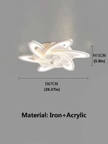 1个现代亚克力吊扇带灯 | 高清黑白灯罩 | 遥控LED灯可调光和风速 - 适用于厨房、卧室和客厅 - 彩色 - 查看 12