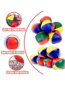 6pcs - Beginner Juggling Balls, Soft & Easy To Play Juggling Balls, Mini Durable Juggling Ball Set, Valentine's Day Party Gift, Suitable For Outdoor Party Games, Circus Juggling Props, Birthday Party Gift - Multicolor - View 3