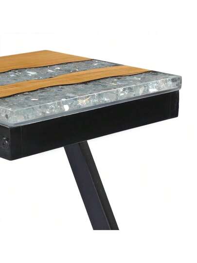 VidaXL Coffee Tafel 30x30x50 Cm Solid Teak Polyresin view 7