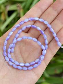 4x8mm Natural Oval Seashell Beads, Pink & White Color, Glossy Finish - Great For DIY Bracelets, Earrings And Jewelry Making Supplies