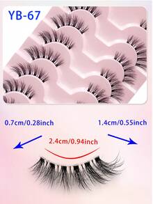 ENCHUW 8 Pairs Half Lashes Clear Band Soft Cat Eye Lashes Makeup Tool Extension For Daily Wear