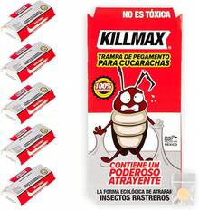Trampa de pegamento Killmax para cucarachas e insectos rastreros, no tóxica, tabletas atractivas, efectiva, fácil de usar. - 5 piezas - Ver 1