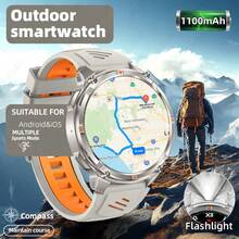 LIGE Fashionable New Smart Watch 1100 MAh Super Large Capacity, 100+ Sports Modes, LED Flashlight, Compass, Phone Answering, Life Waterproof, Weather Forecast, Sports Record Multi-Functional Men's And Women's Smart Sports Watch