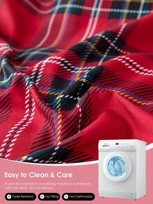 Juego de sábanas de 3/4 piezas con estampado de cuadros rojos navideños, con sensación suave como una nube, resistente a las arrugas y al encogimiento, que incluye 1 sábana plana + 1 sábana ajustable + 1/2 fundas de almohada, sábana de bolsillo profundo, para camas de todos los tamaños, certificado Oeko-Tex