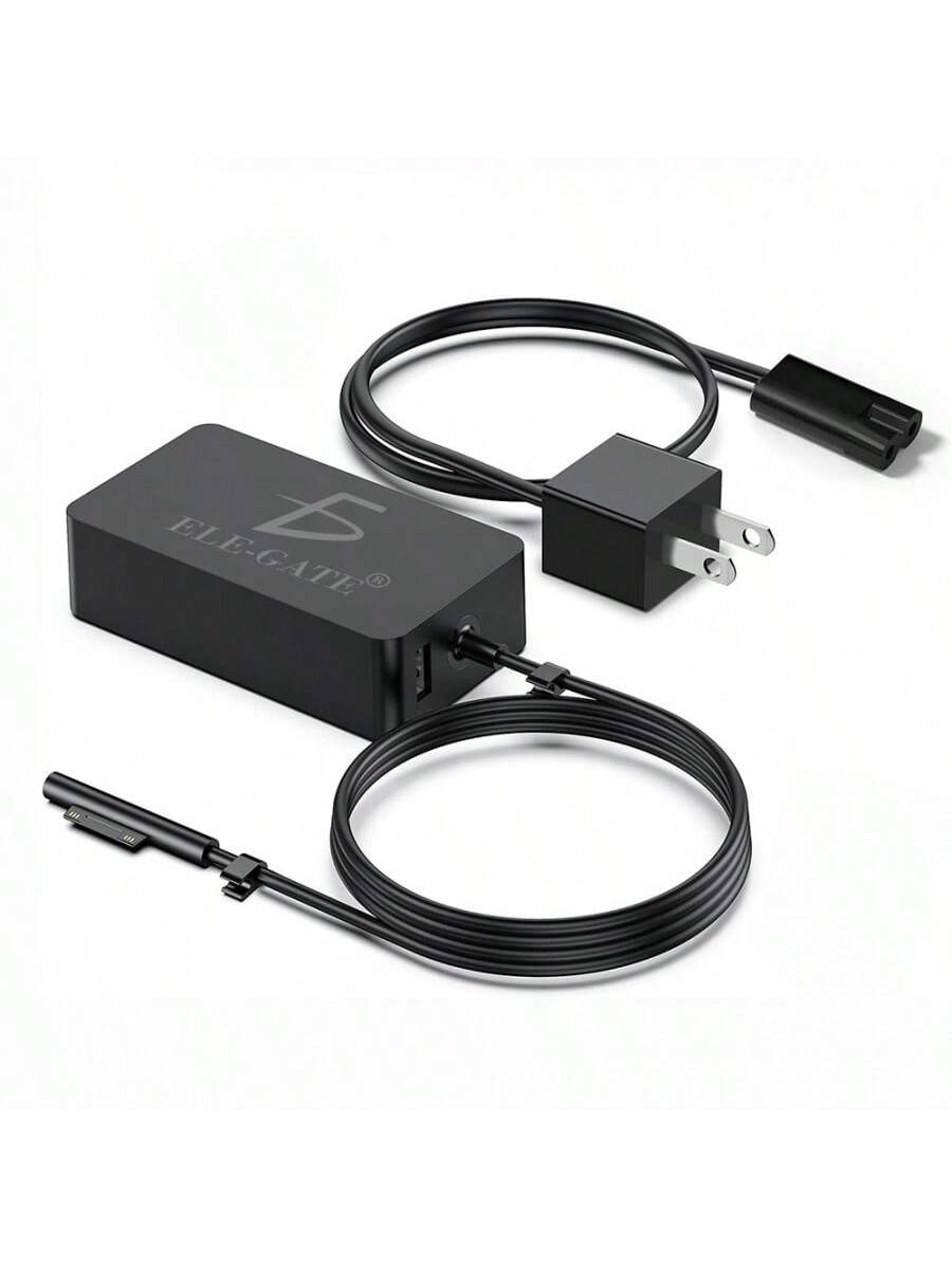 Cargador de 65W, 15V y 4A para Microsoft Surface con puerto USB adicional