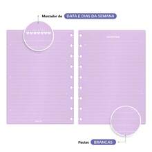 Iscool Disc Notebook Refill Lined Color Candy 100 Sheets 90g Medium - tử đinh hương - Xem 4