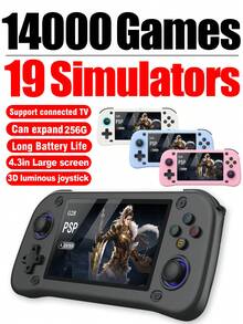 1 Máy chơi game cầm tay mới với 14000 trò chơi cổ điển và 19 trình giả lập như PS1/GBA/FC. Máy đi kèm màn hình lớn HD 4,3 inch. Máy chơi game di động du lịch tại nhà. Tay cầm chơi game Arcade PSP hoài cổ. Quà tặng hoàn hảo cho chồng, anh trai hoặc bạn bè trong kỳ nghỉ. - Nhiều màu - Xem 2