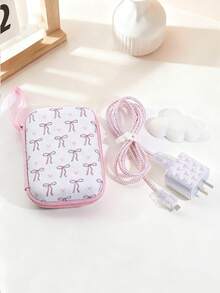 Set de 6 piezas de kit protector de cable de datos, organizador de productos digitales y auriculares, organizador y protector de cable USB, protector de cabezal de cargador, bolsa con diseño de lazo de moda, estuche de cargador, bolsa impermeable para organizar electrónicos, artículos esenciales de viaje para hombres y mujeres - Multicolor - Ver 2