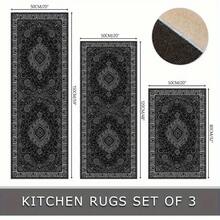 1pc Bohemian Washable Kitchen Set, Kitchen Hallway Living Room Laundry Long Strip, Entry Floor, Living Room Printed, Outdoor Decorative, Vintage European Combination Long Strip Rugs