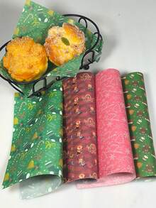 100/200/300/500 Stücke Weihnachts-Tulpen Backförmchen, Kuchenförmchen, geeignet für Weihnachtsparty Desserts, antihaftbeschichtet, Muffinförmchen, Backzubehör, Küchenutensilien, Weihnachtsparty