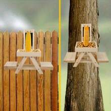 1/2pcs Adorable Squirrel Feeder Picnic Table Shaped With Mirror, Corn Cob Holder And Snack Mesh Tray, For Fruit, Nuts, Peanut Butter Treats, Eay To Install - Bàn sóc - Xem 5
